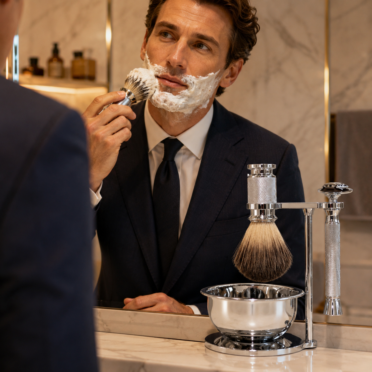 Daily use with the Sheffield Brass Safety Razor + Badger Brush Set
