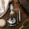 Sheffield Brass Safety Razor + Badger Brush Set hero shot