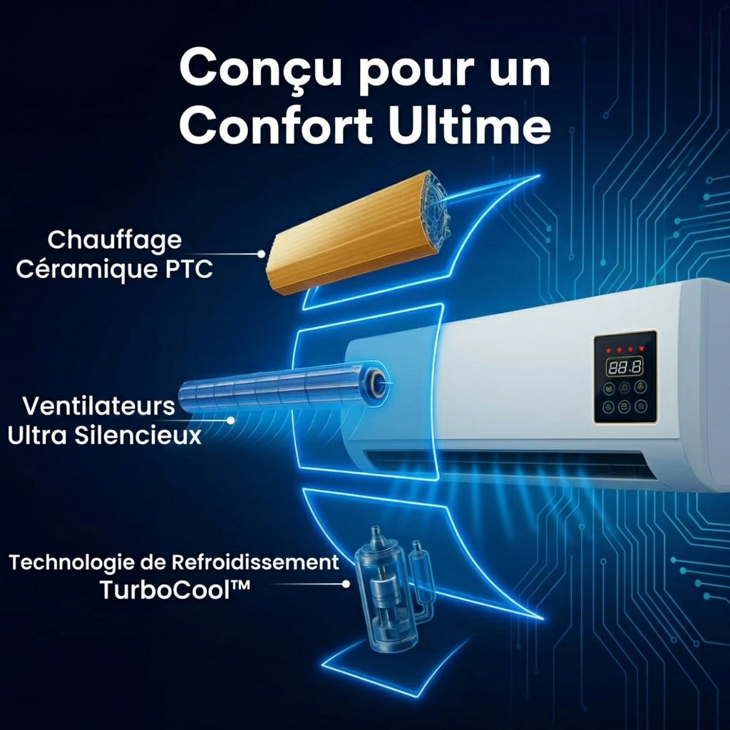 ChillBreeze™ Pro - Climatiseur & Chauffage Portable