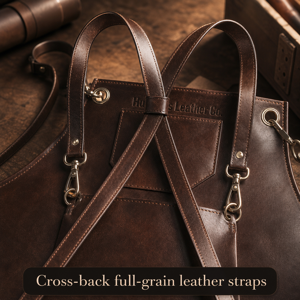 Cross-back full-grain leather straps