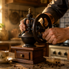 Daily grinding coffee at the Brescia grinder