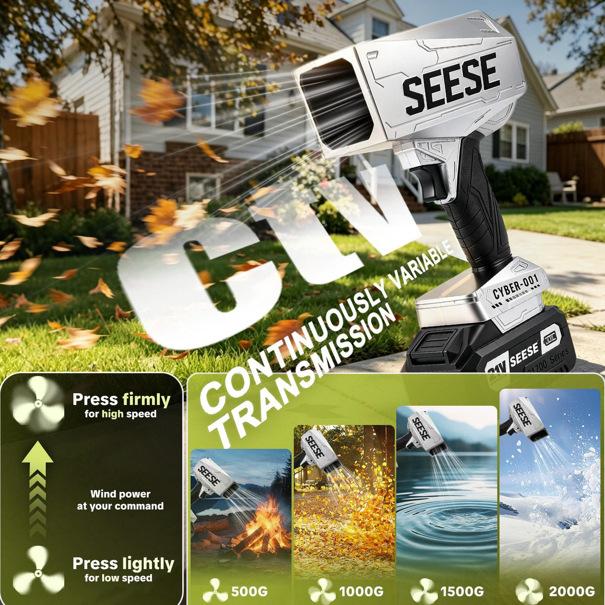 SEESE CYBER-001 Cordless Leaf Blower