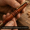 Single-block hand-turned hardwood, oil-finished