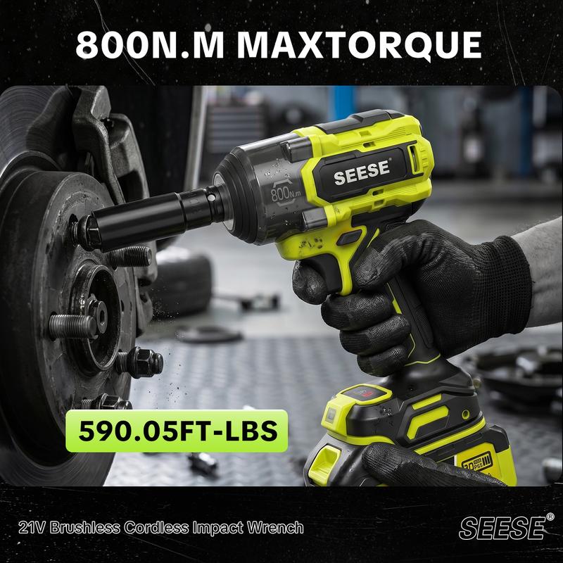 SEESE PRO 3-in-1 Impact Wrench — 590 ft-lbs, Drill and Driver
