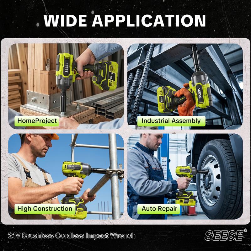 SEESE PRO 3-in-1 Impact Wrench — 590 ft-lbs, Drill and Driver