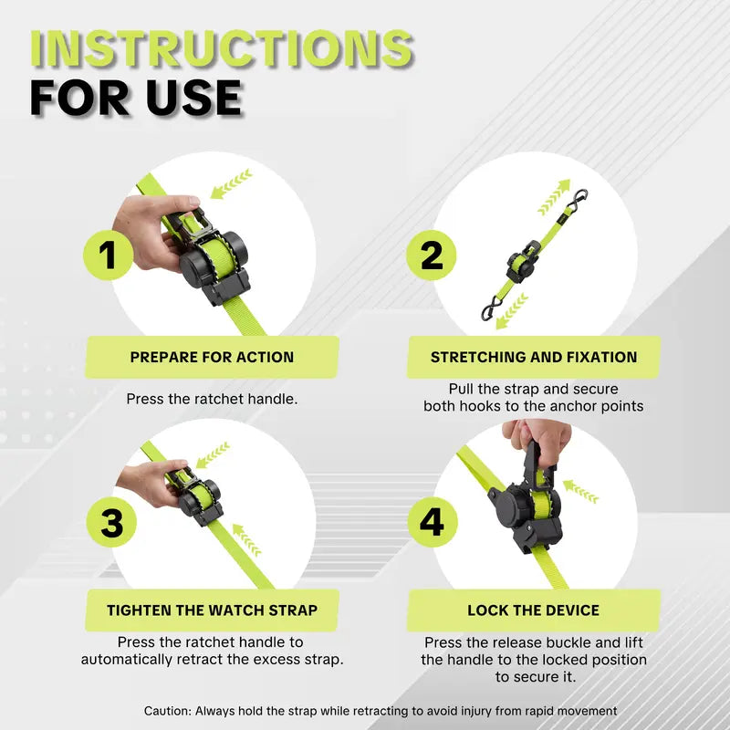 SEESE PRO Retractable Ratchet Straps