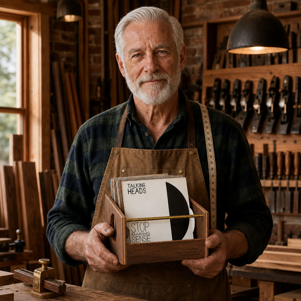 Sidetracked Workshop Solid Walnut Vinyl Crate