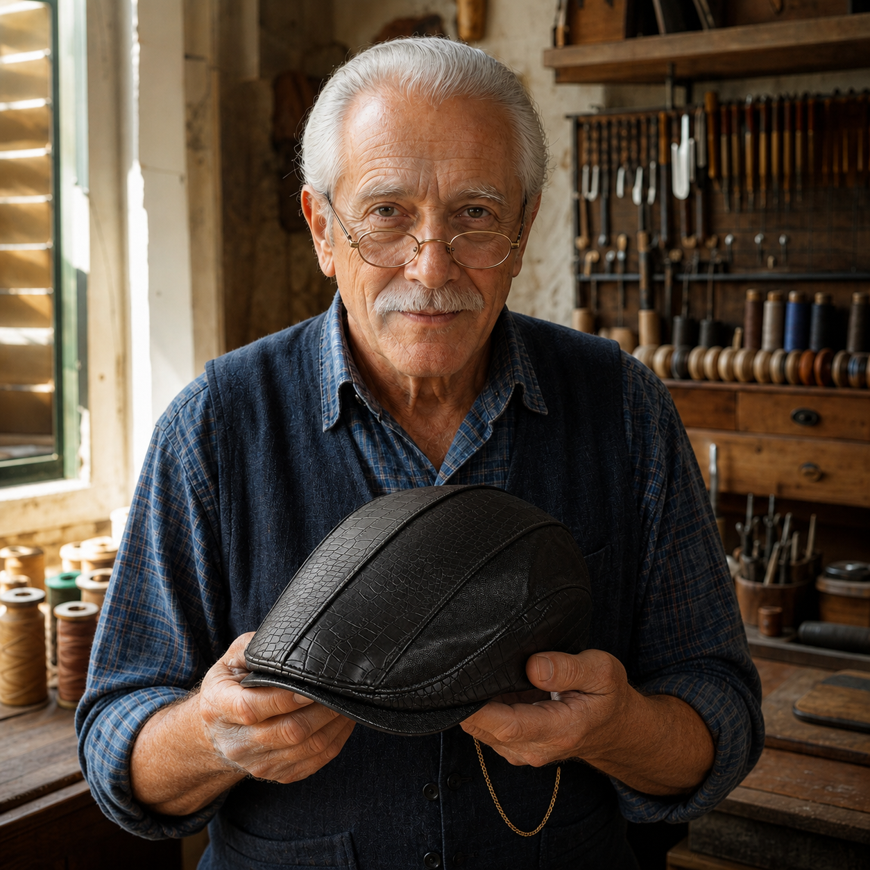 Valenti Leather Cap
