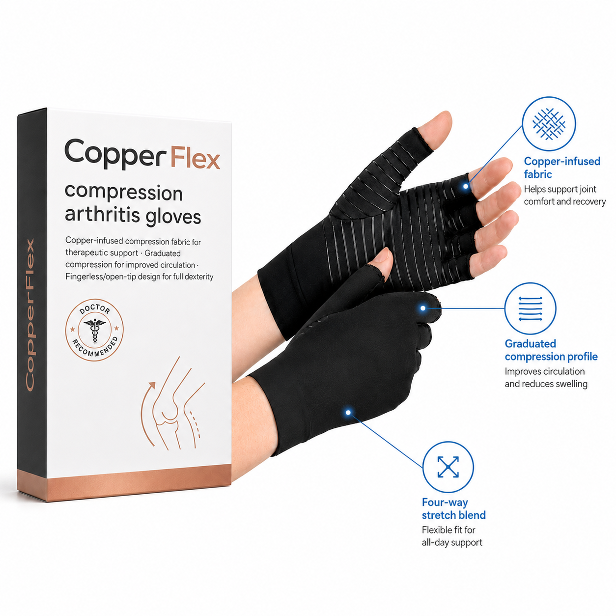 CopperFlex Compression Gloves