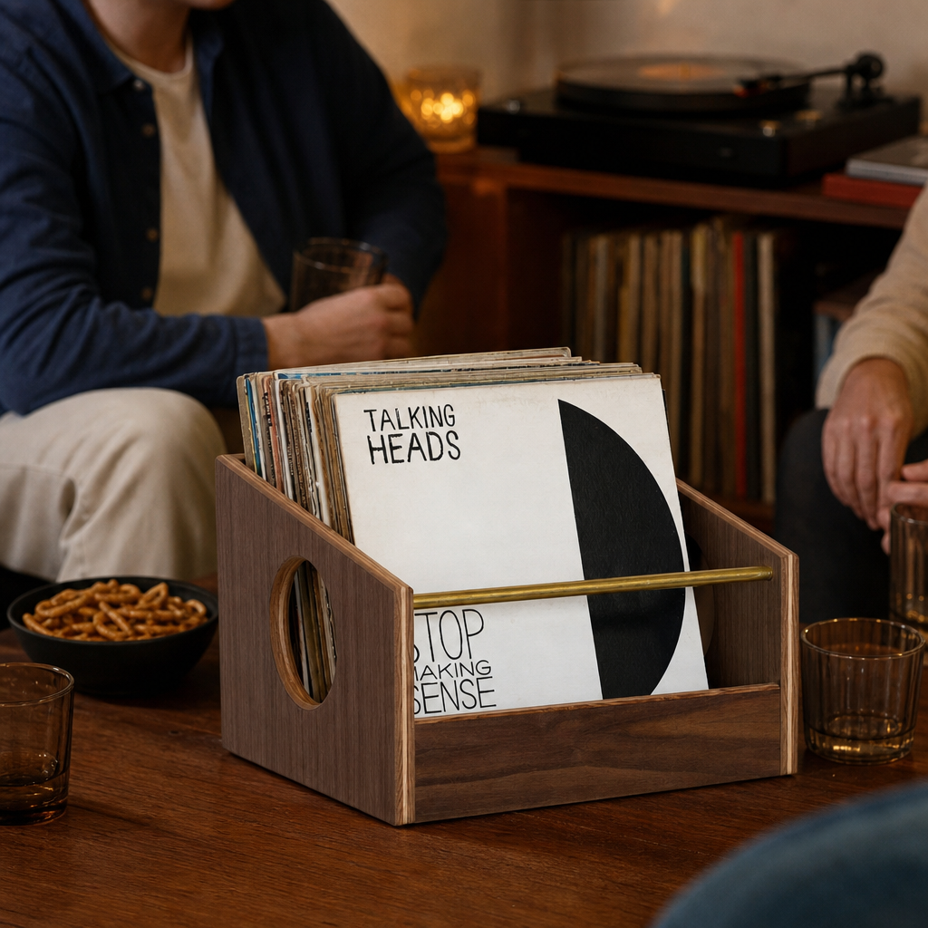 Sidetracked Workshop Solid Walnut Vinyl Crate