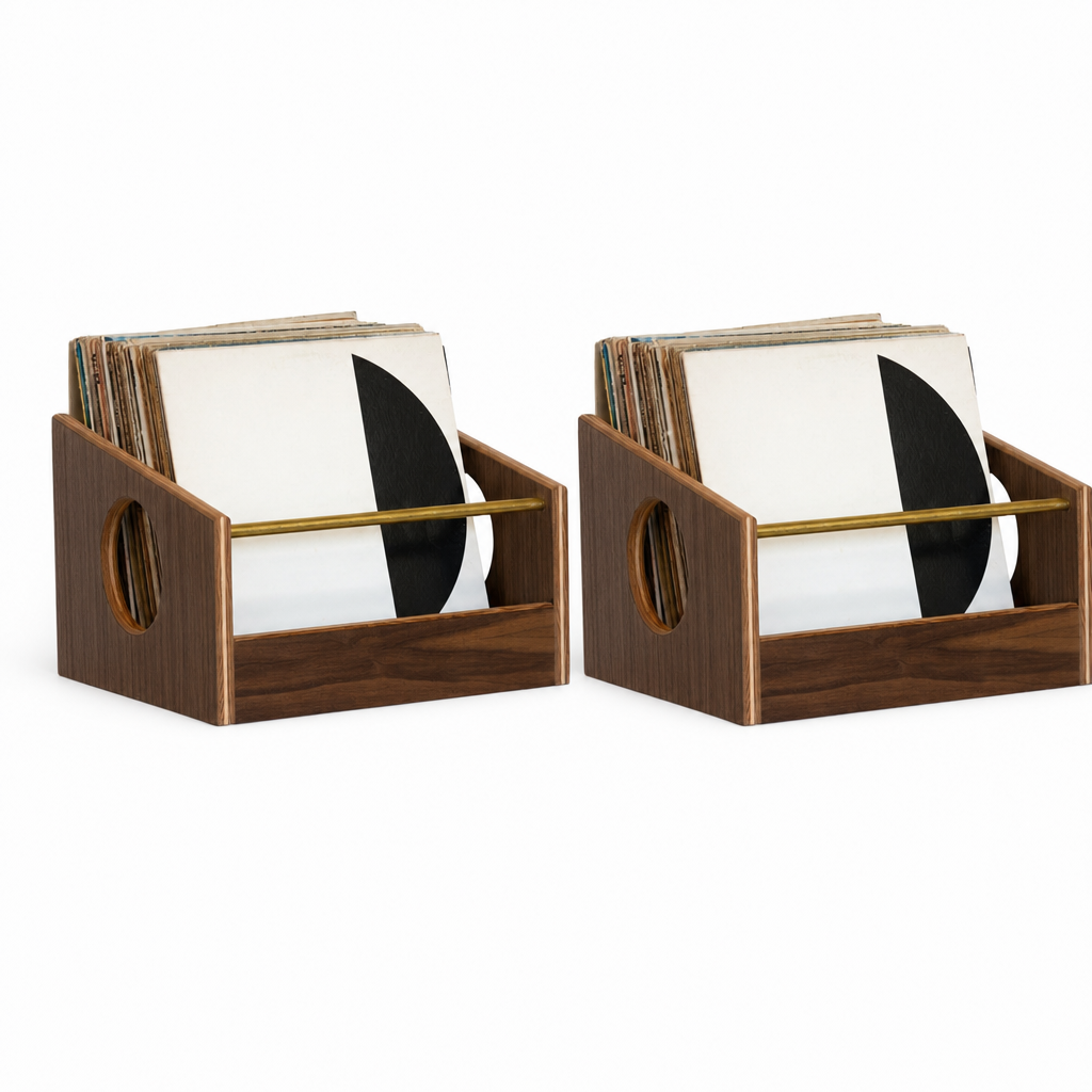 Sidetracked Workshop Solid Walnut Vinyl Crate